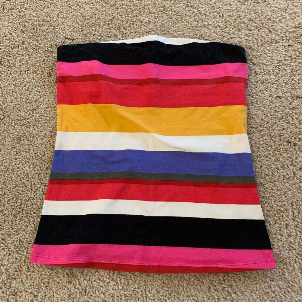 Express Strapless Striped Top